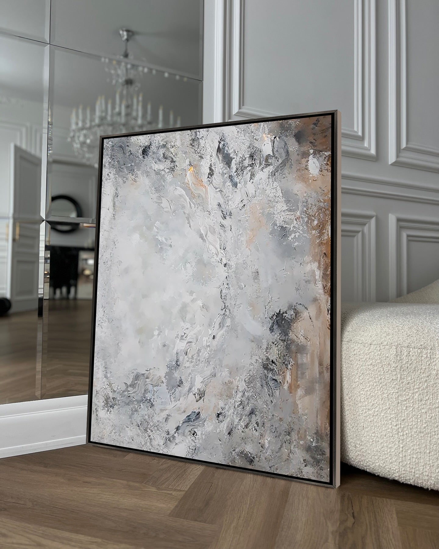 Luna - Texturált, modern, absztrakt akril festmény (100x80cm)
