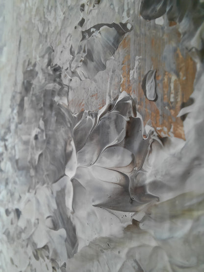 Luna - Texturált, modern, absztrakt akril festmény (100x80cm)