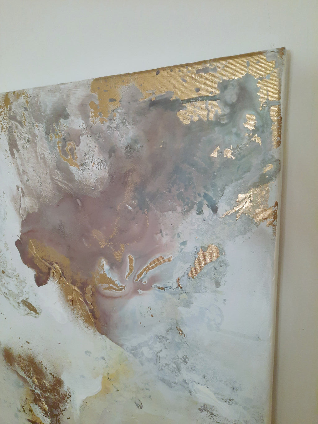 Golden Lana - Texturált, modern, absztrakt akril festmény (100x80cm) - MARBLE COLLECTION