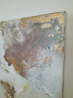Golden Lana - Texturált, modern, absztrakt akril festmény (100x80cm) - MARBLE COLLECTION