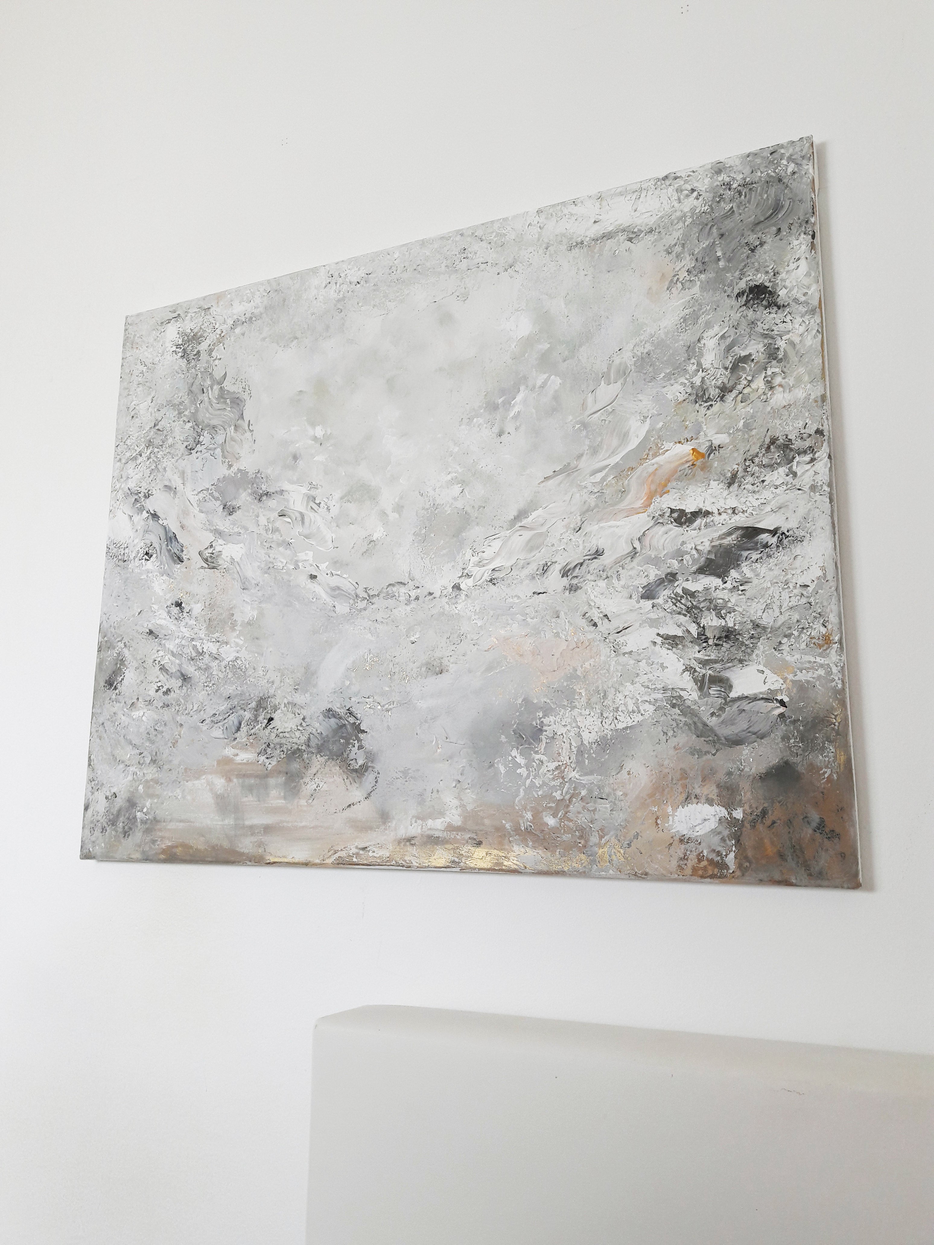 Luna - Texturált, modern, absztrakt akril festmény (100x80cm) - MINIMAL COLLECTION