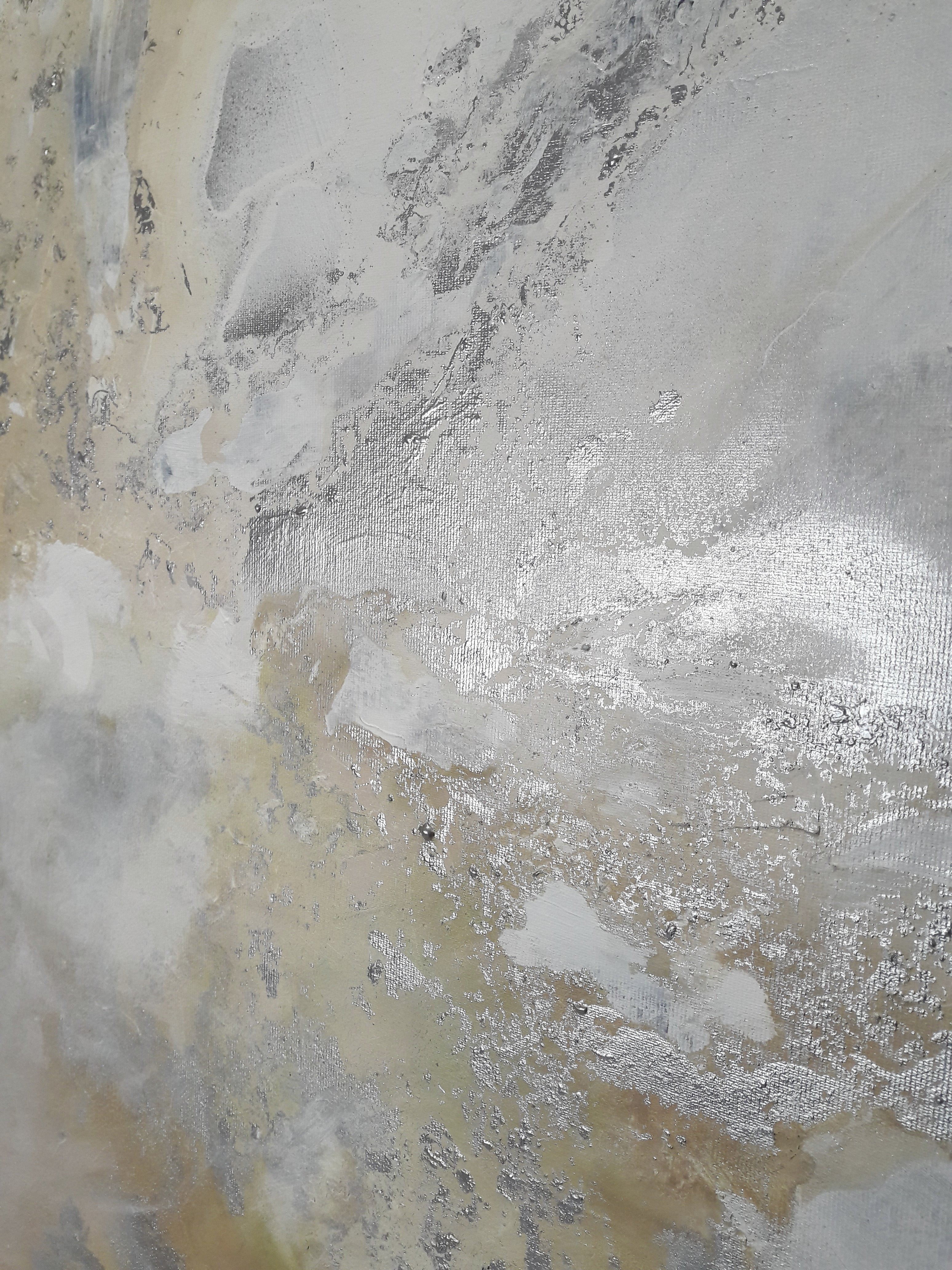 Adrianna - Texturált akril festmény sok ezüst részlettel (120x75cm) - MARBLE COLLECTION