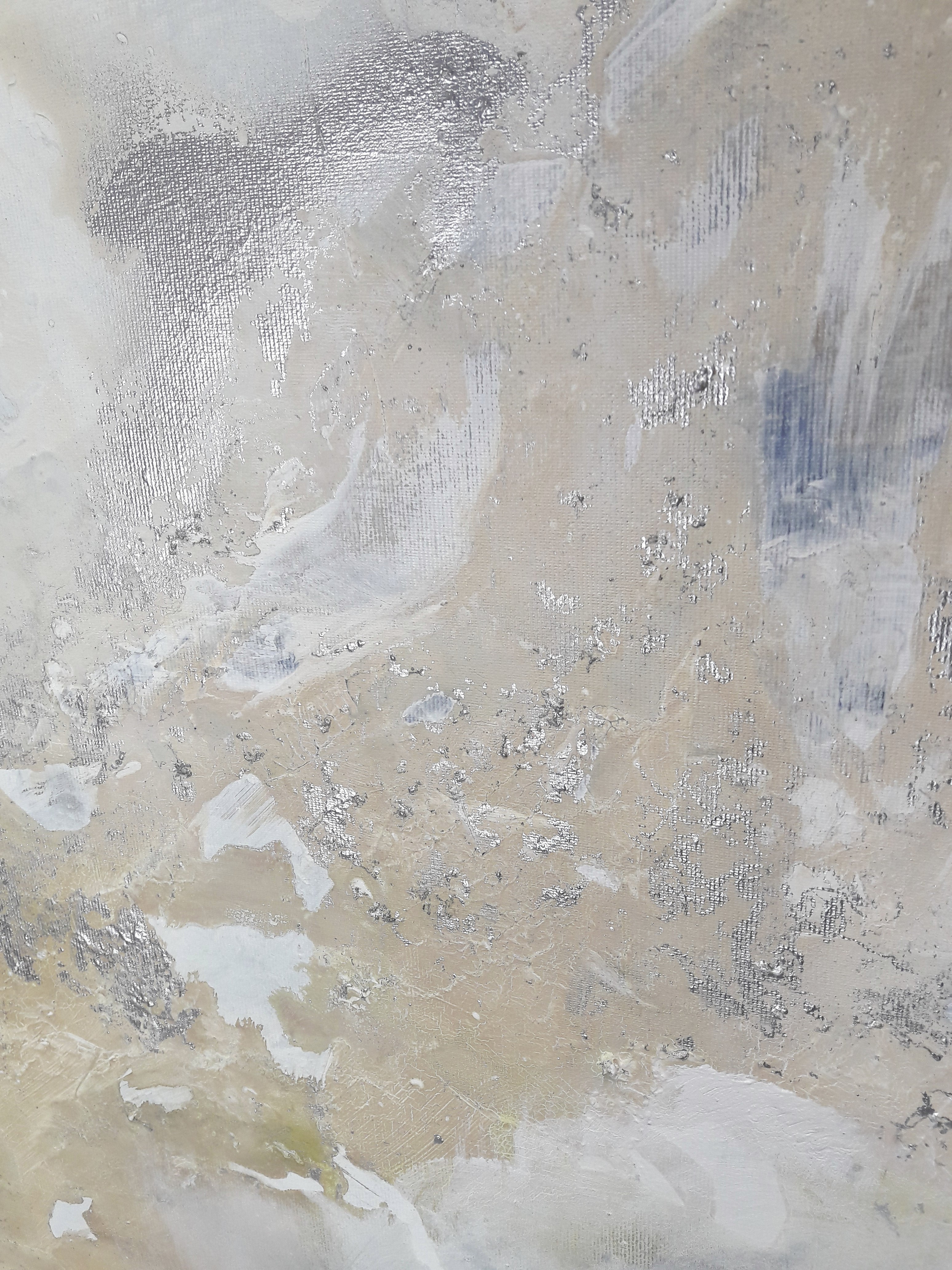 Adrianna - Texturált akril festmény sok ezüst részlettel (120x75cm) - MARBLE COLLECTION