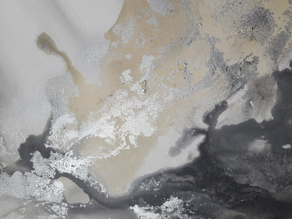 Amelia - Akril festmény sok ezüst részlettel (100x80cm) - MARBLE COLLECTION