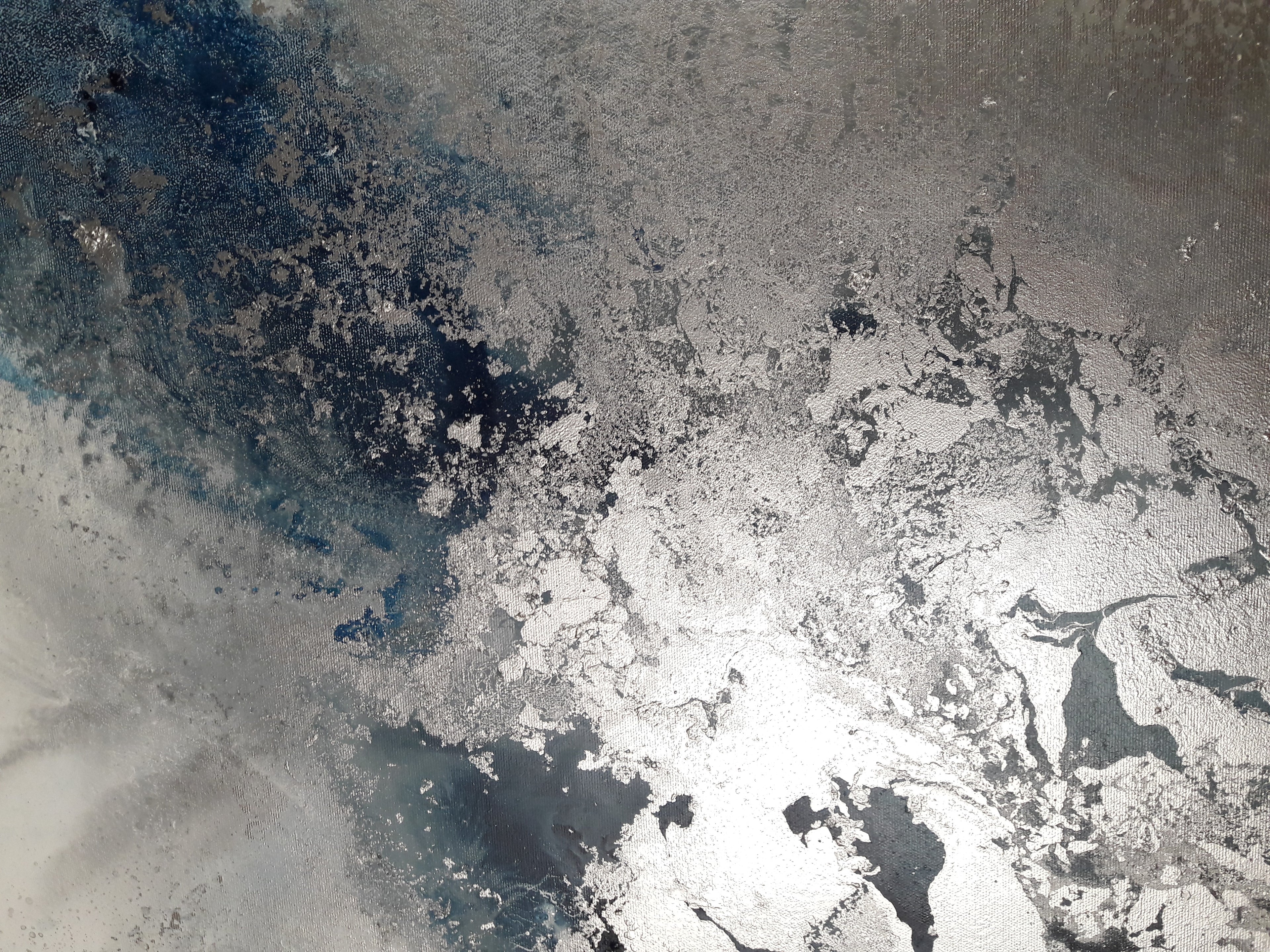 Adeline - Texturált akril festmény sok ezüst részlettel (130x80cm) - MARBLE COLLECTION