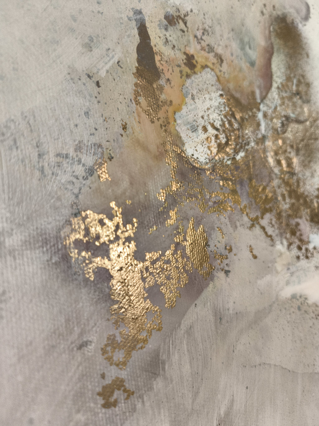 Golden Lily - Texturált, modern, absztrakt akril festmény (100x80cm) - MARBLE COLLECTION