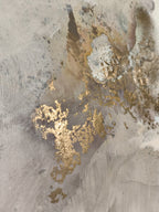 Golden Lily - Texturált, modern, absztrakt akril festmény (100x80cm) - MARBLE COLLECTION