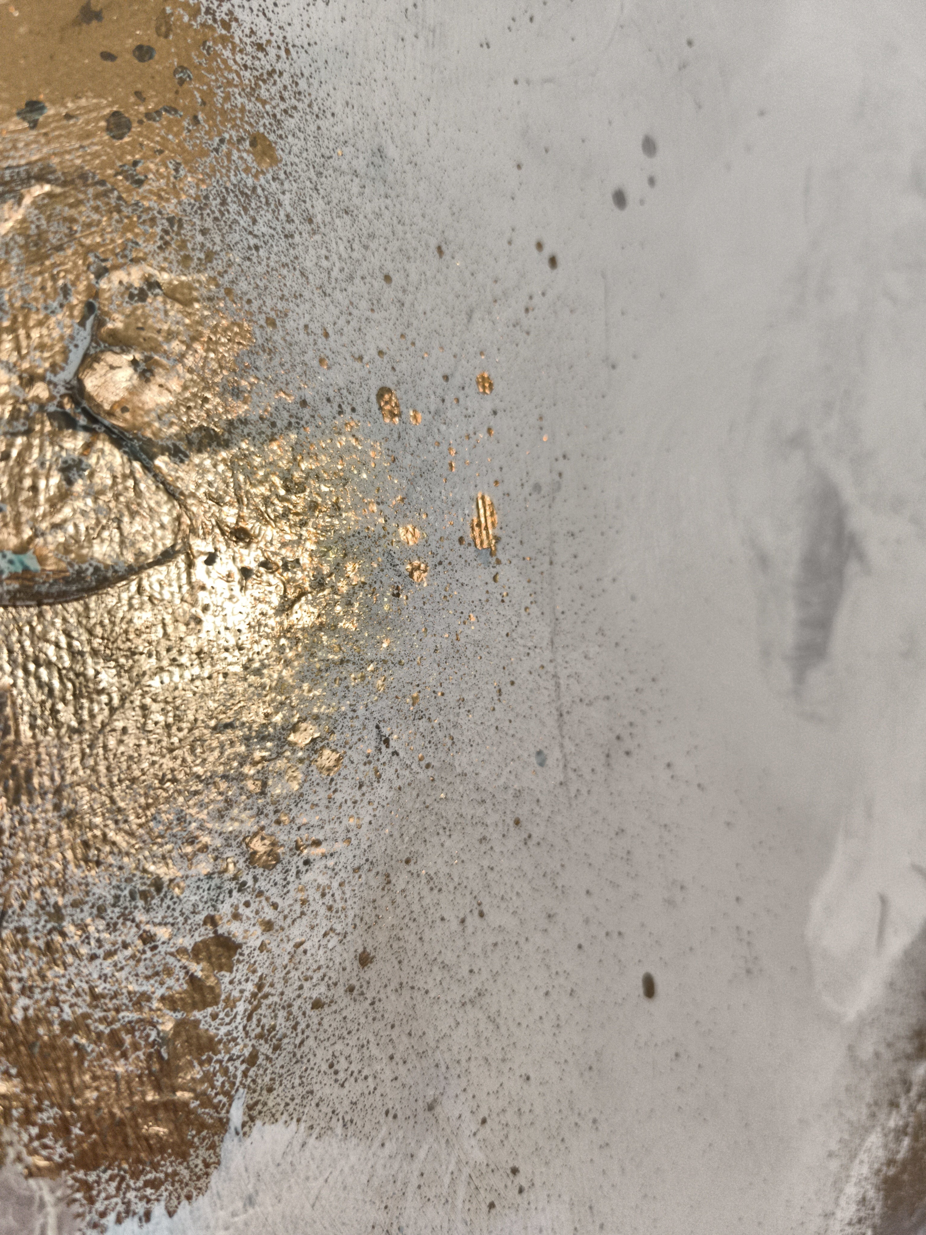 Golden Lily - Texturált, modern, absztrakt akril festmény (100x80cm) - MARBLE COLLECTION