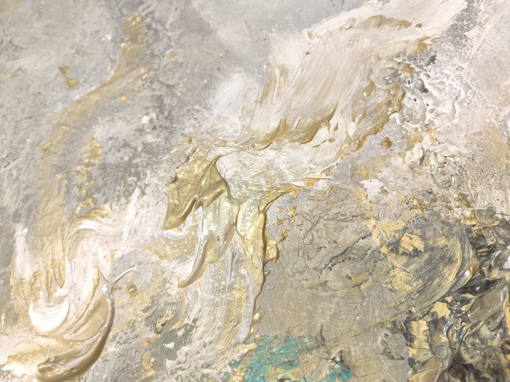 Sunlit Peace - Texturált, modern, absztrakt akril festmény (100x80cm) FOGLALVA