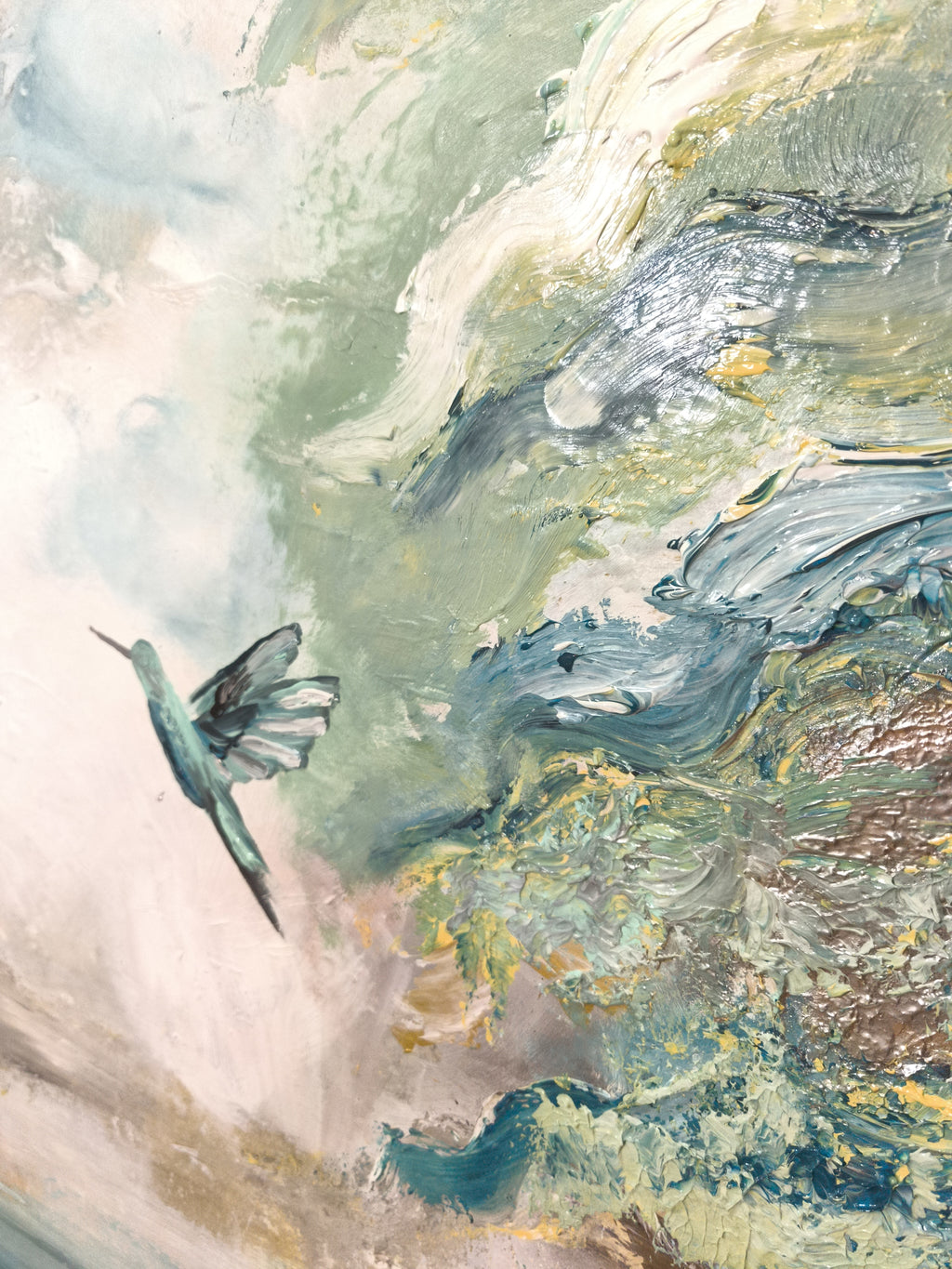 Morning Mist - Texturált, modern, absztrakt akril festmény (100x80cm)