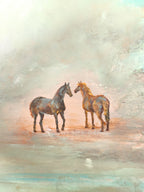 Celestial Hooves - Texturált, modern, absztrakt akril festmény (100x80cm)