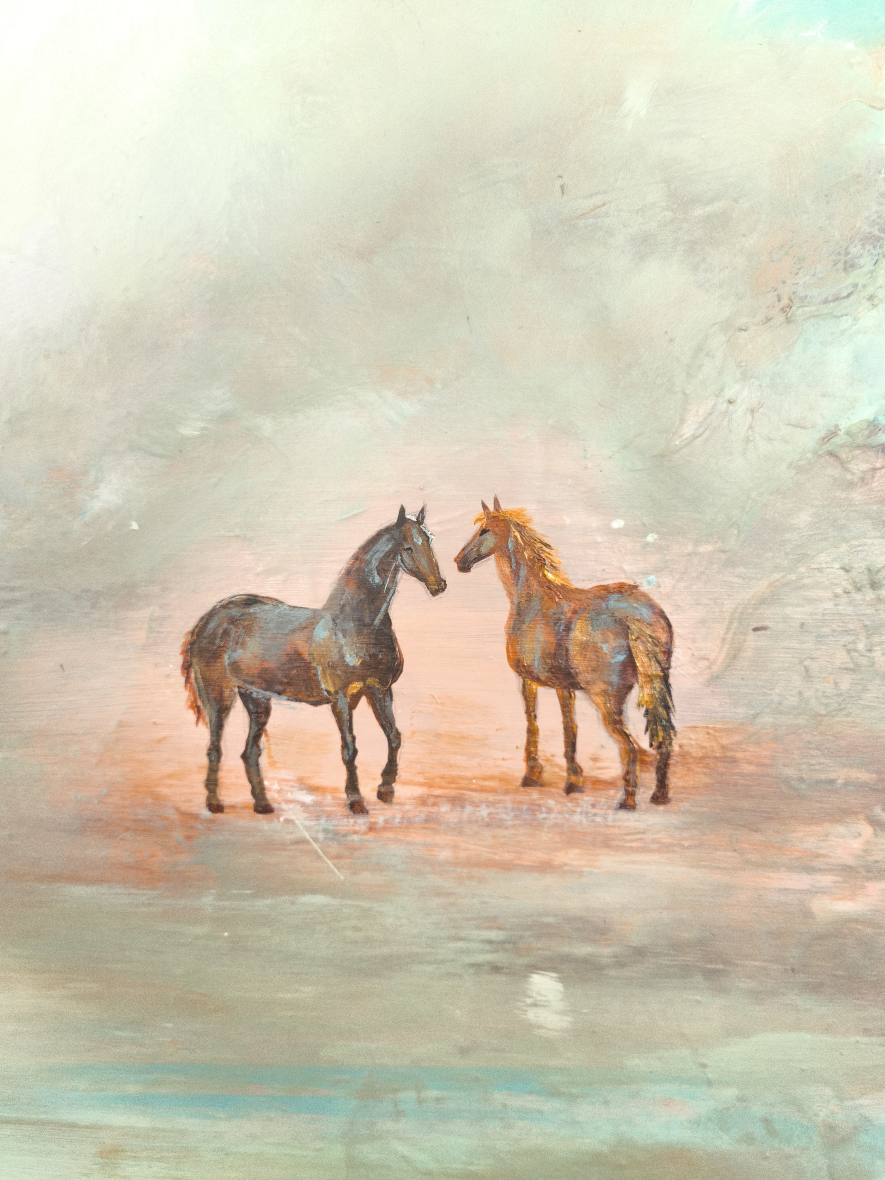 Celestial Hooves - Texturált, modern, absztrakt akril festmény (100x80cm)