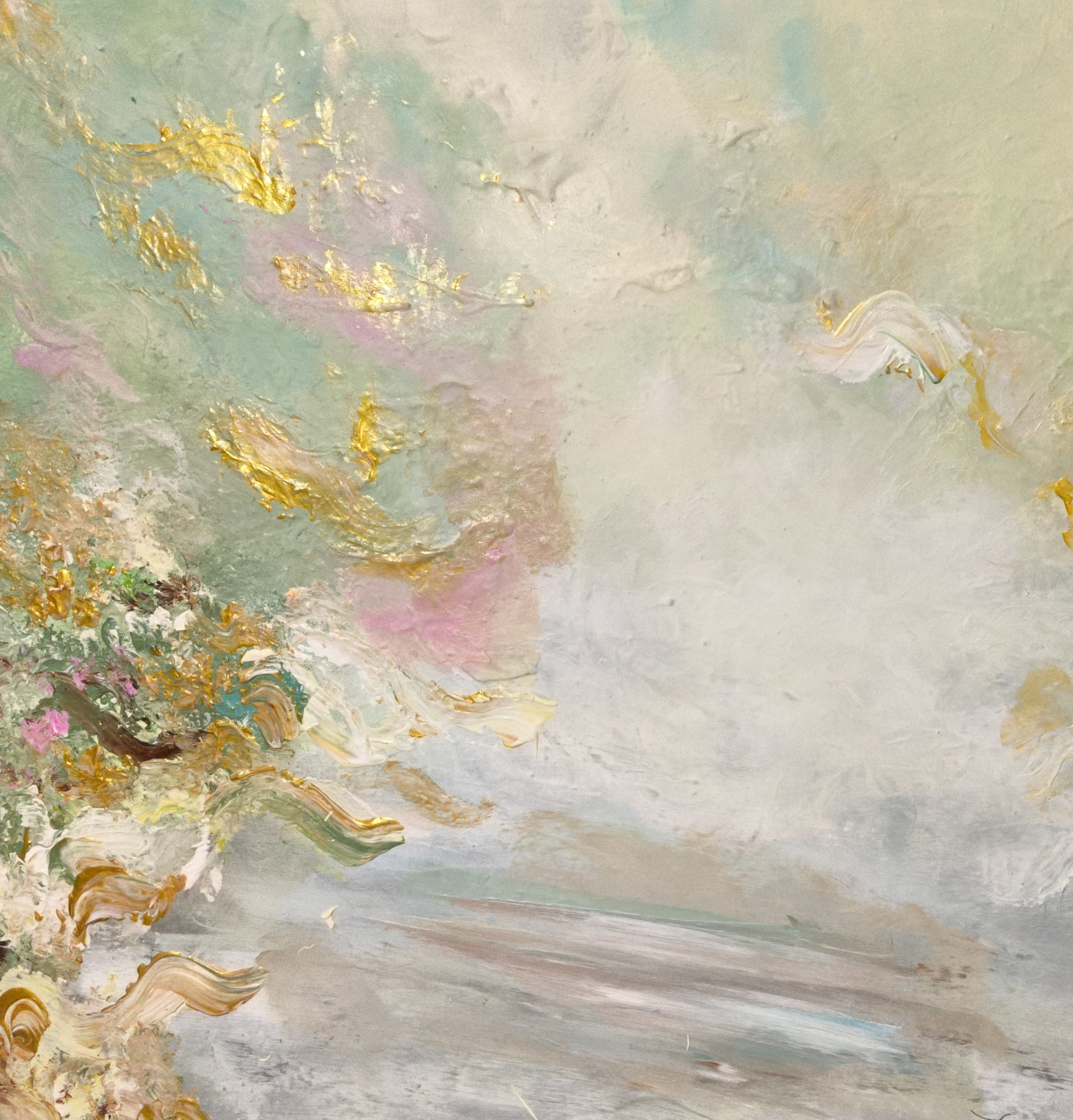 Mystic Garden - Texturált, modern, absztrakt akril festmény (100x80cm)