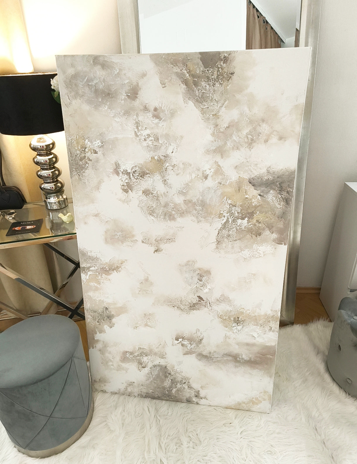 Maeve - Texturált, 3D felületű akril festmény (140x80cm) - MINIMAL COLLECTION