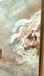 Celestial Hooves - Texturált, modern, absztrakt akril festmény (100x80cm)