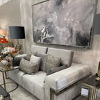 Silver Amaryllis - Texturált akril festmény sok ezüst részlettel (130x80cm) - MARBLE COLLECTION