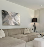 Silver Liliana - Texturált akril festmény sok ezüst részlettel (130x80cm) - MARBLE COLLECTION