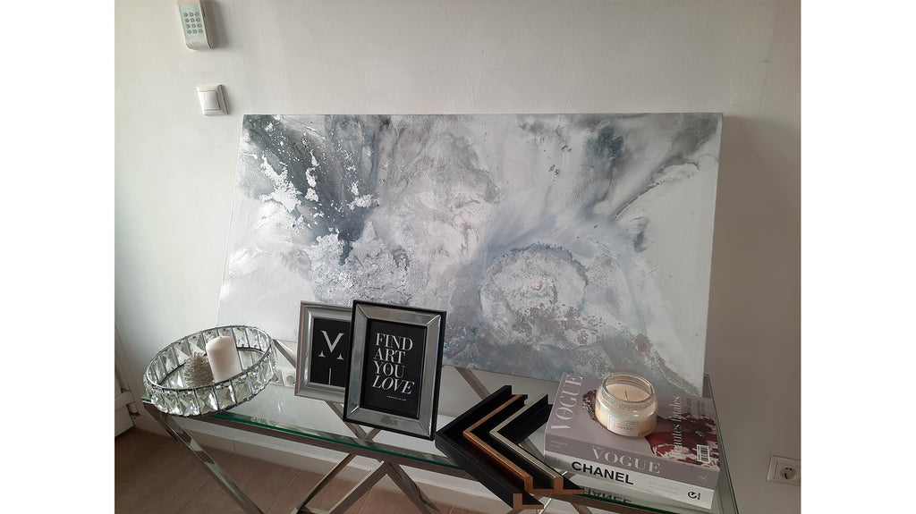 Silver Adriel - Texturált akril festmény - MARBLE COLLECTION