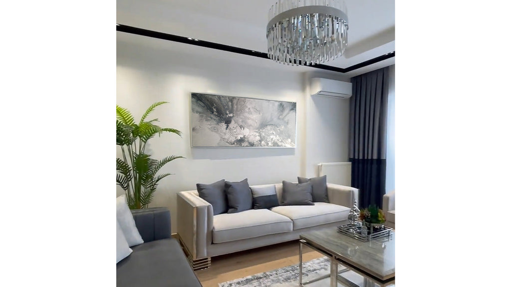 Silver Adriel - Texturált akril festmény - MARBLE COLLECTION