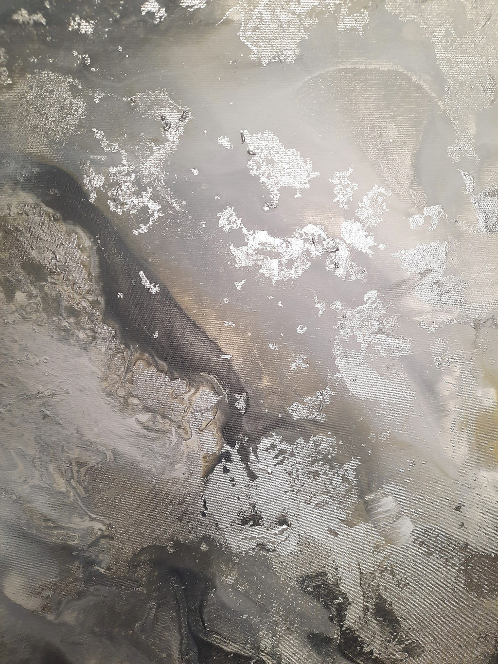 Silver Liliana - Texturált akril festmény sok ezüst részlettel (130x80cm) - MARBLE COLLECTION