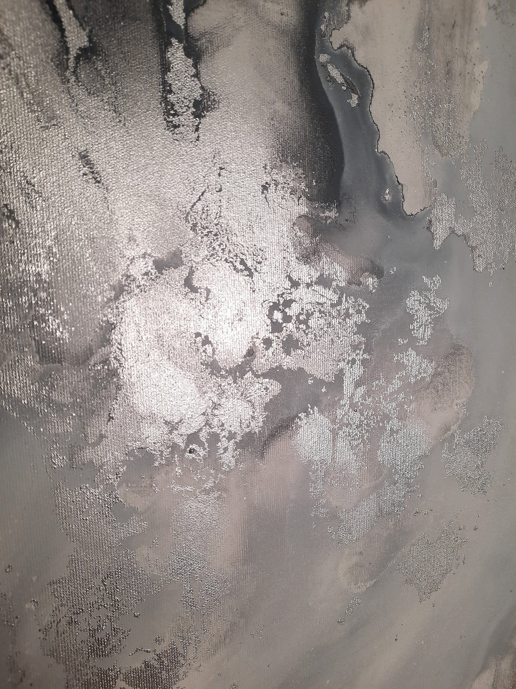 Silver Amaryllis - Texturált akril festmény sok ezüst részlettel (130x80cm) - MARBLE COLLECTION