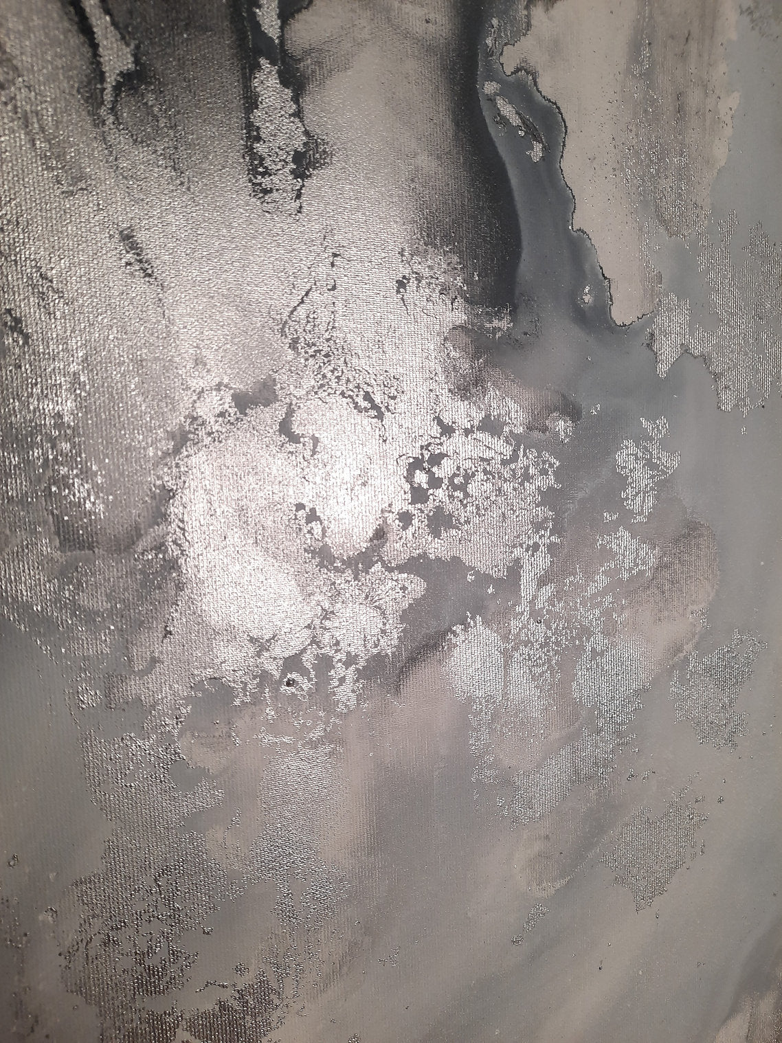 Silver Amaryllis - Texturált akril festmény sok ezüst részlettel (130x80cm) - MARBLE COLLECTION