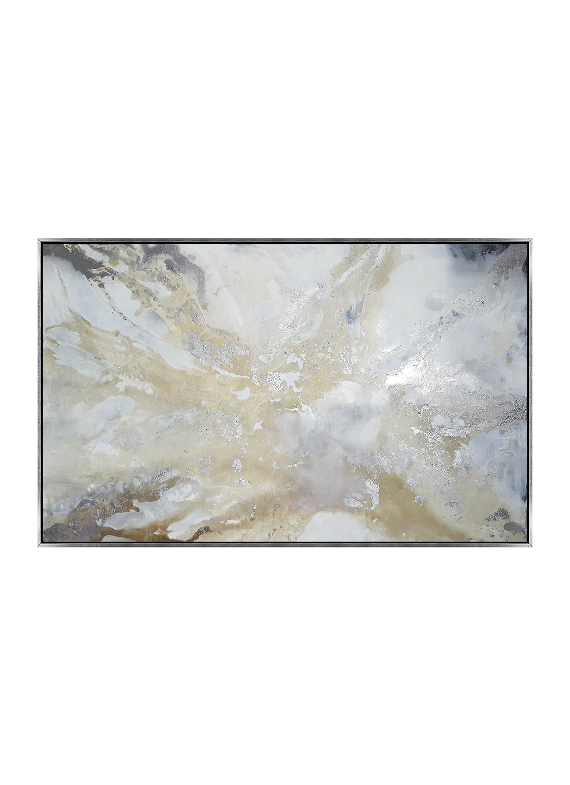 Adrianna - Texturált akril festmény sok ezüst részlettel (120x75cm) - MARBLE COLLECTION