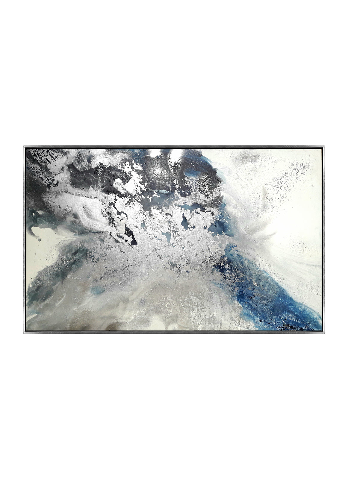 Adeline - Texturált akril festmény sok ezüst részlettel (130x80cm) - MARBLE COLLECTION