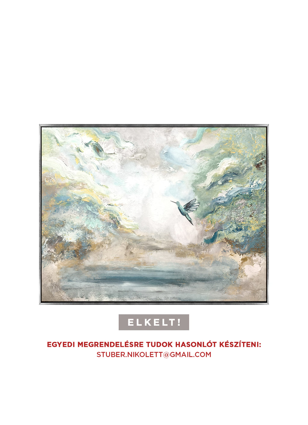 Morning Mist - Texturált, modern, absztrakt akril festmény (100x80cm)