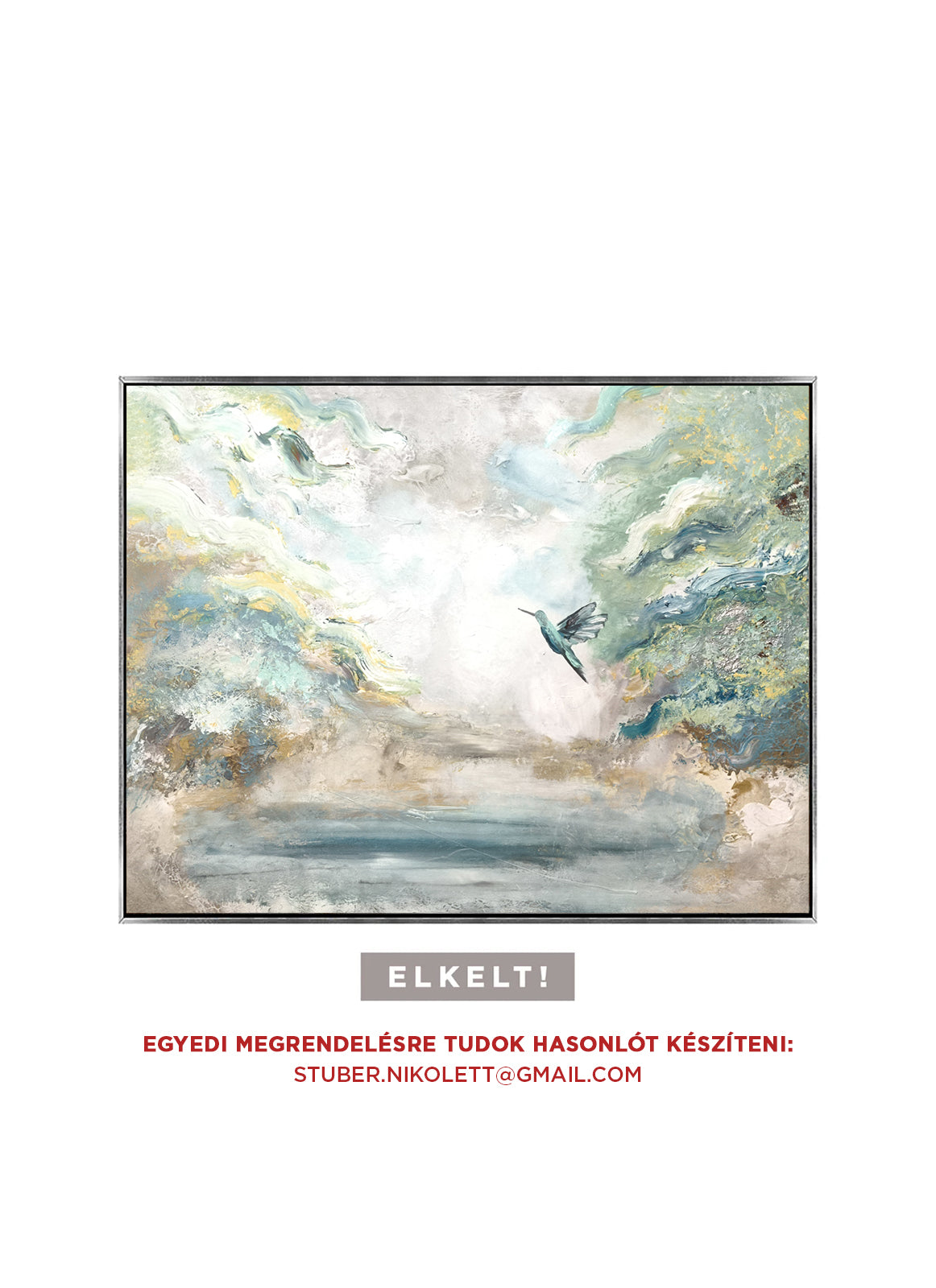 Morning Mist - Texturált, modern, absztrakt akril festmény (100x80cm)