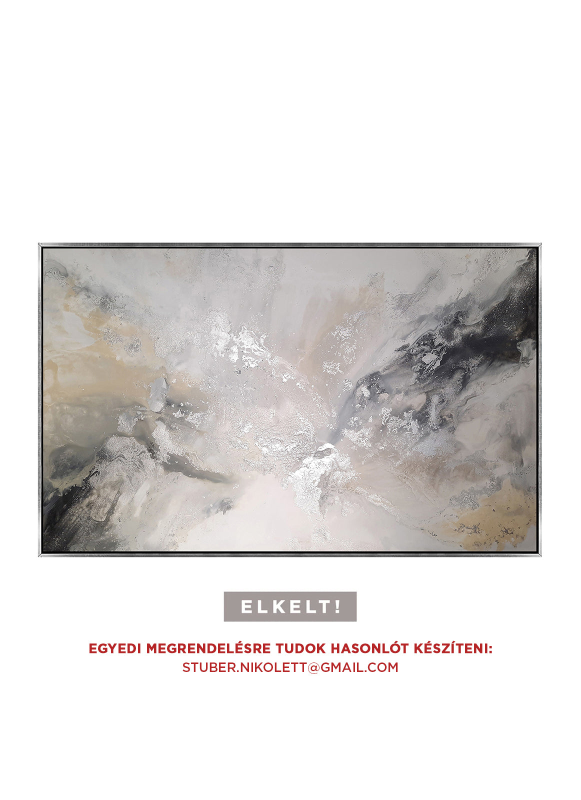 Silver Calla - Texturált akril festmény - MARBLE COLLECTION