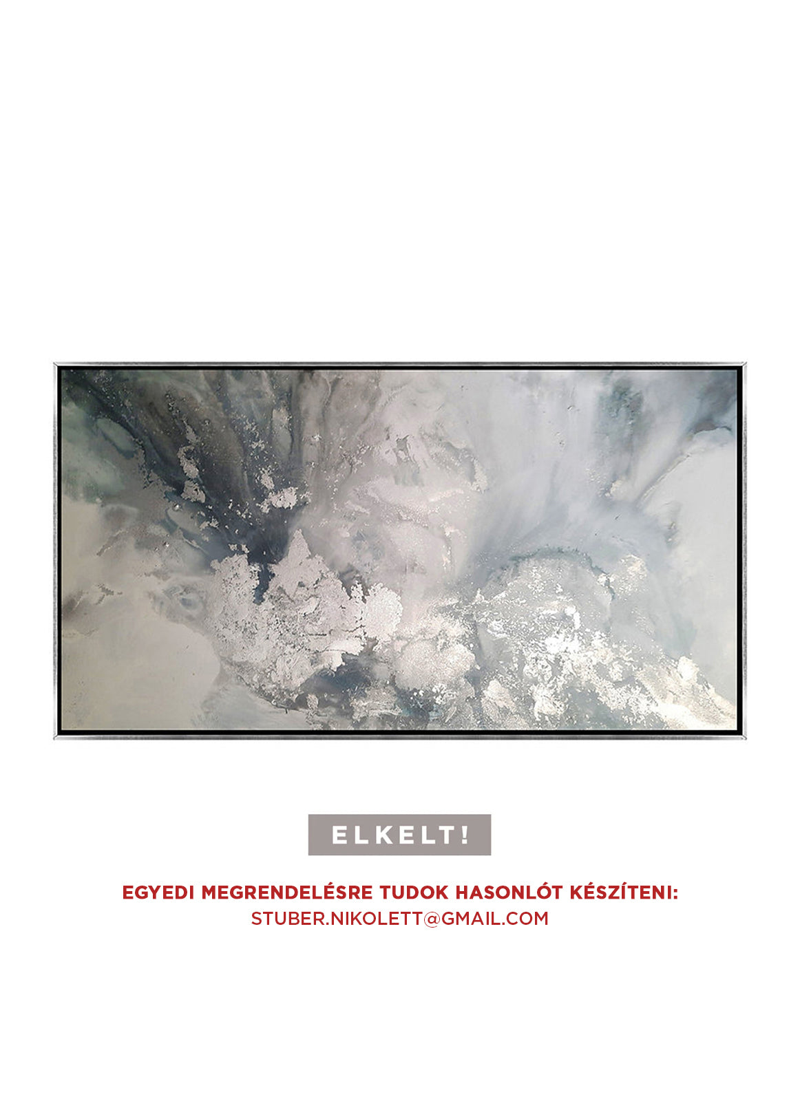 Silver Adriel - Texturált akril festmény - MARBLE COLLECTION