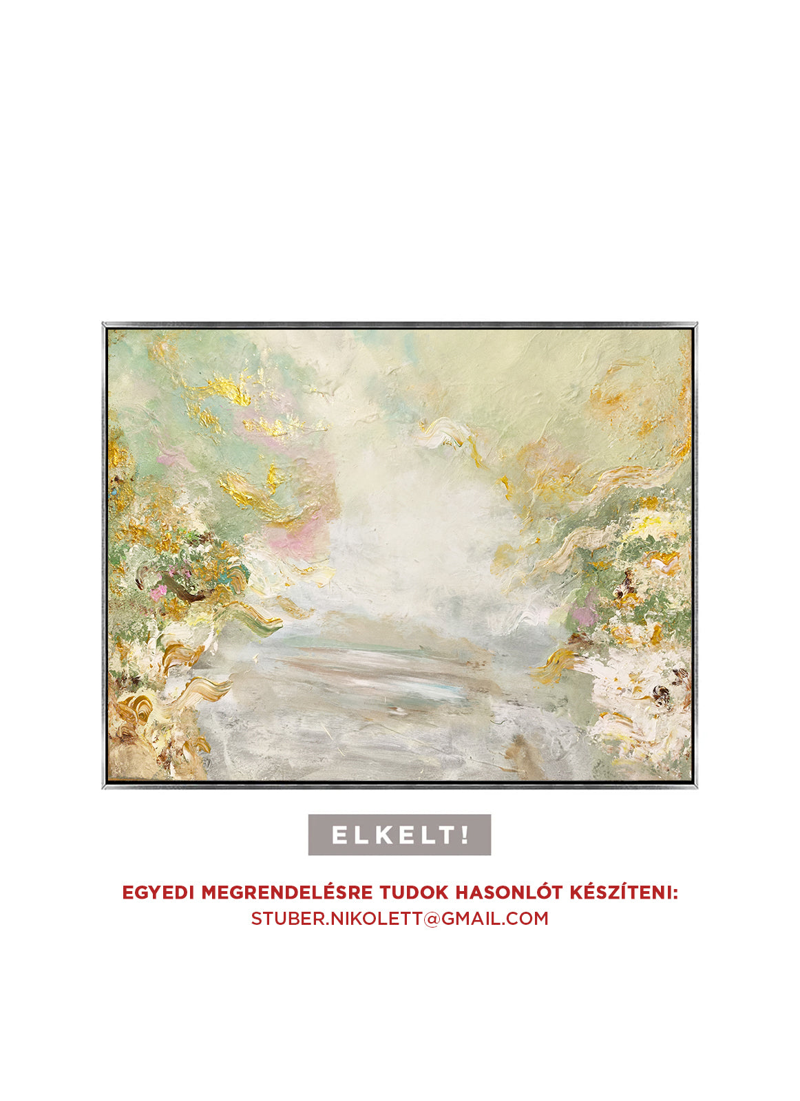 Mystic Garden - Texturált, modern, absztrakt akril festmény (100x80cm)