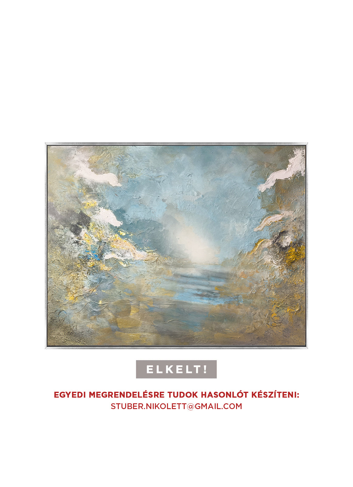 Crystal Lake - Texturált, modern, absztrakt akril festmény (100x80cm)