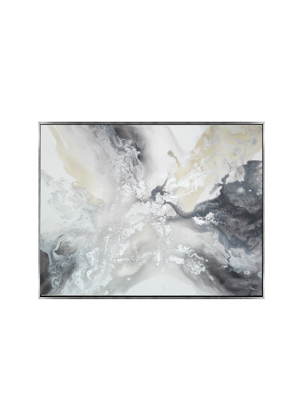 Amelia - Akril festmény sok ezüst részlettel (100x80cm) - MARBLE COLLECTION