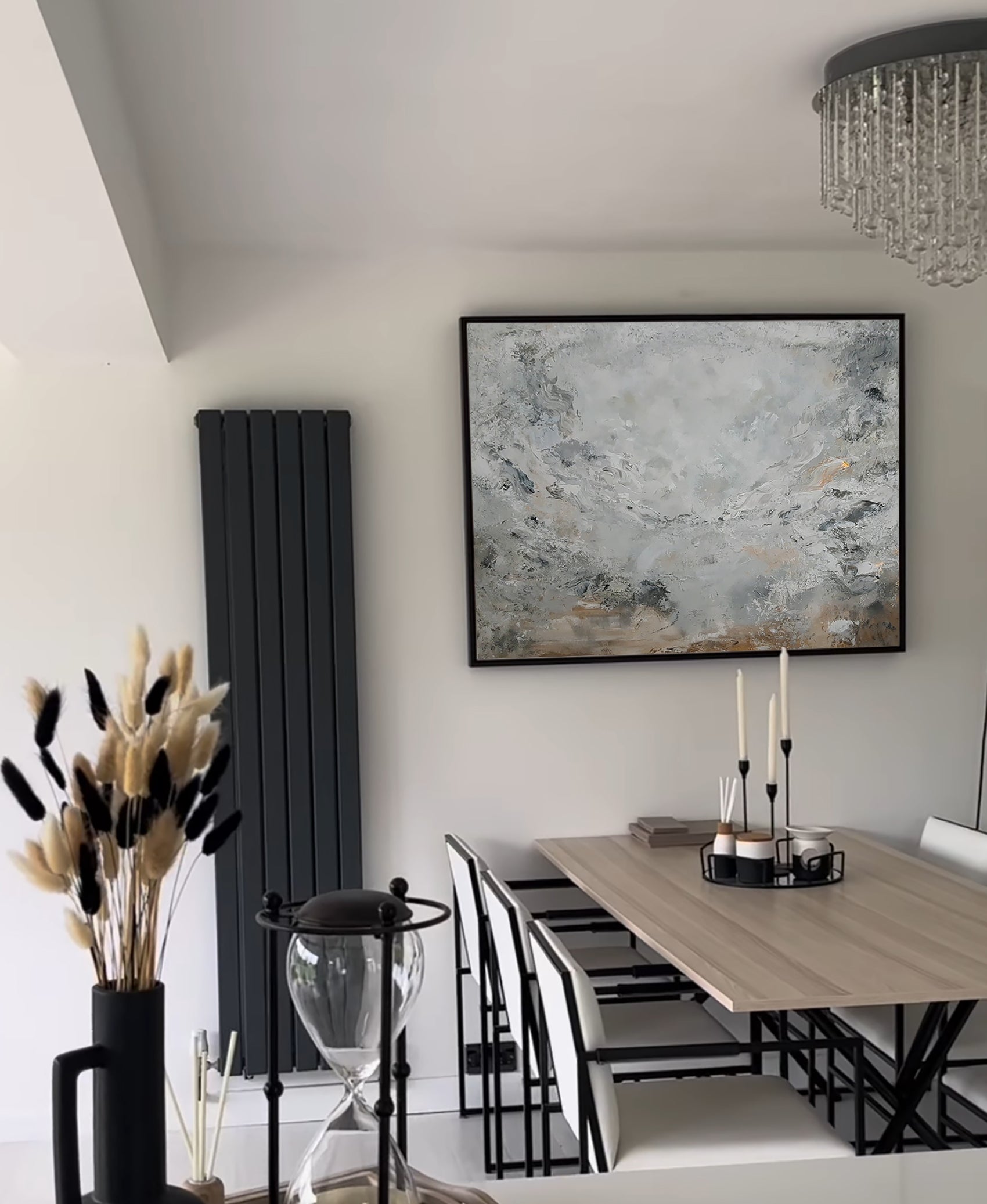 Luna - Texturált, modern, absztrakt akril festmény (100x80cm) - MINIMAL COLLECTION