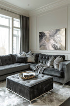 Silver Liliana - Texturált akril festmény sok ezüst részlettel (130x80cm) - MARBLE COLLECTION