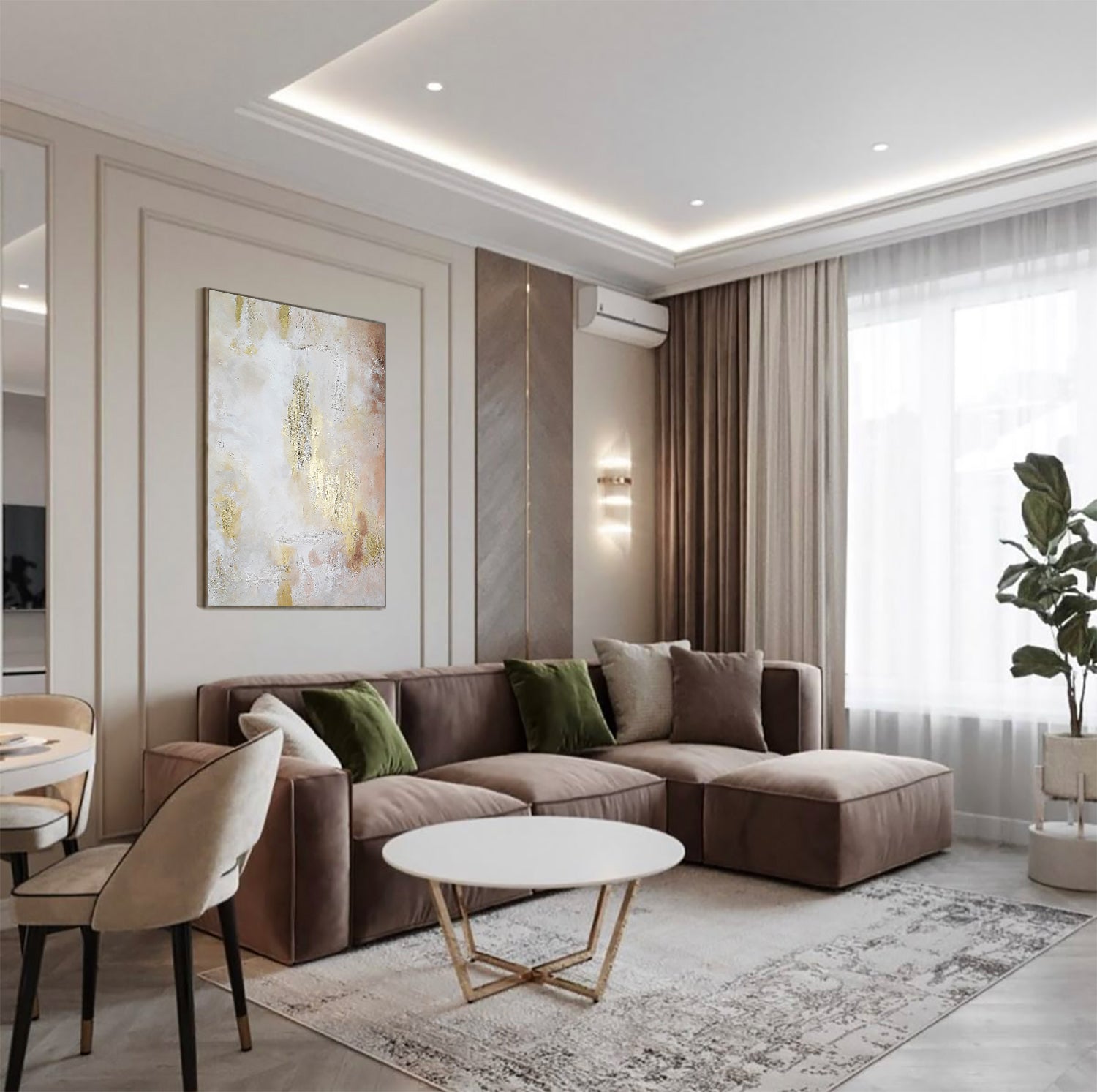 Mia - Texturált, 3D felületű akril festmény (130x80cm) - MINIMAL COLLECTION