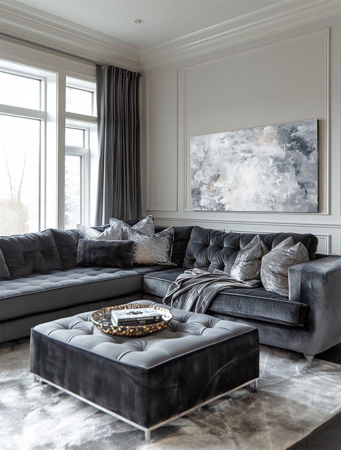 Millie - Texturált, 3D felületű akril festmény (140x80cm) - MINIMAL COLLECTION