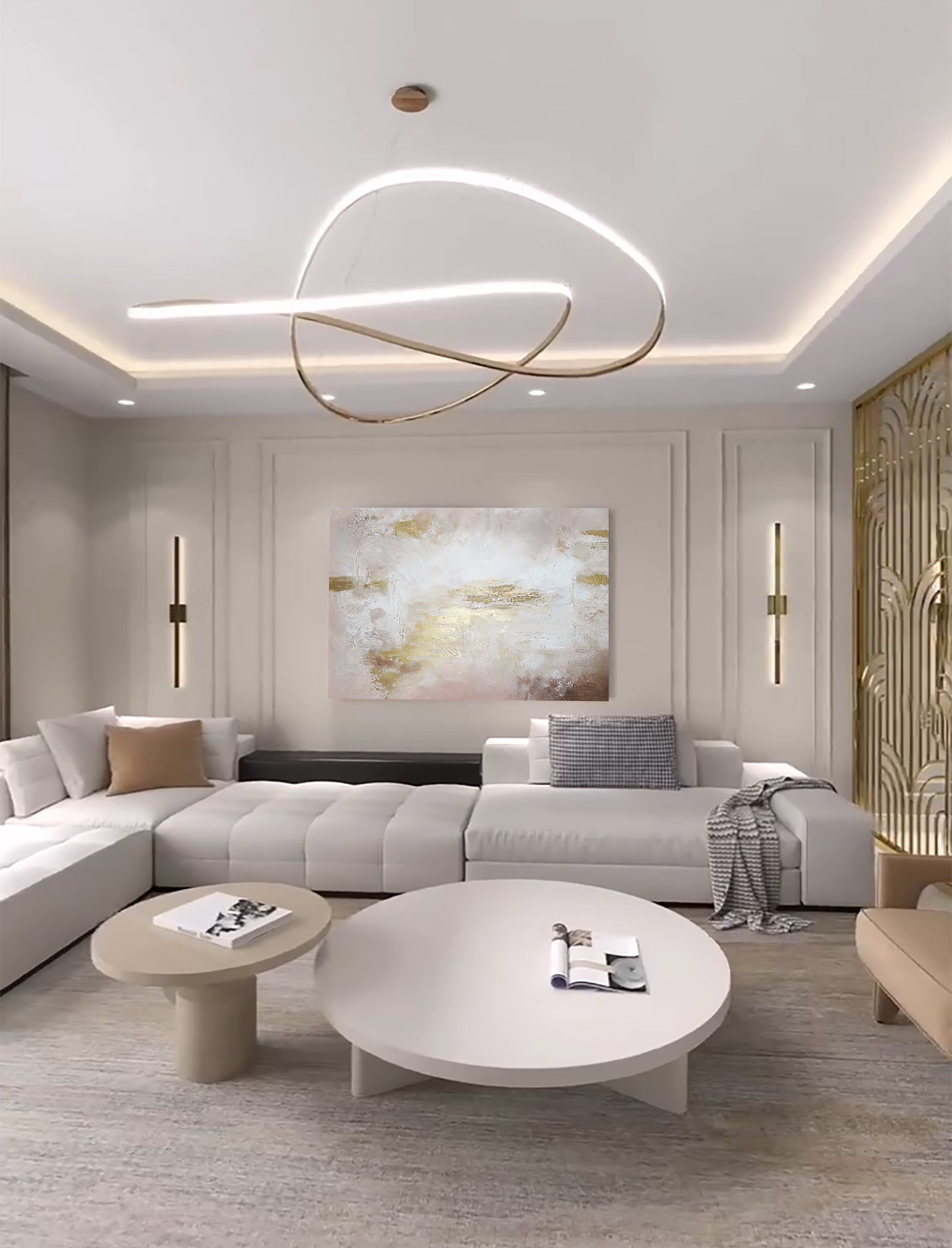 Mia - Texturált, 3D felületű akril festmény (130x80cm) - MINIMAL COLLECTION