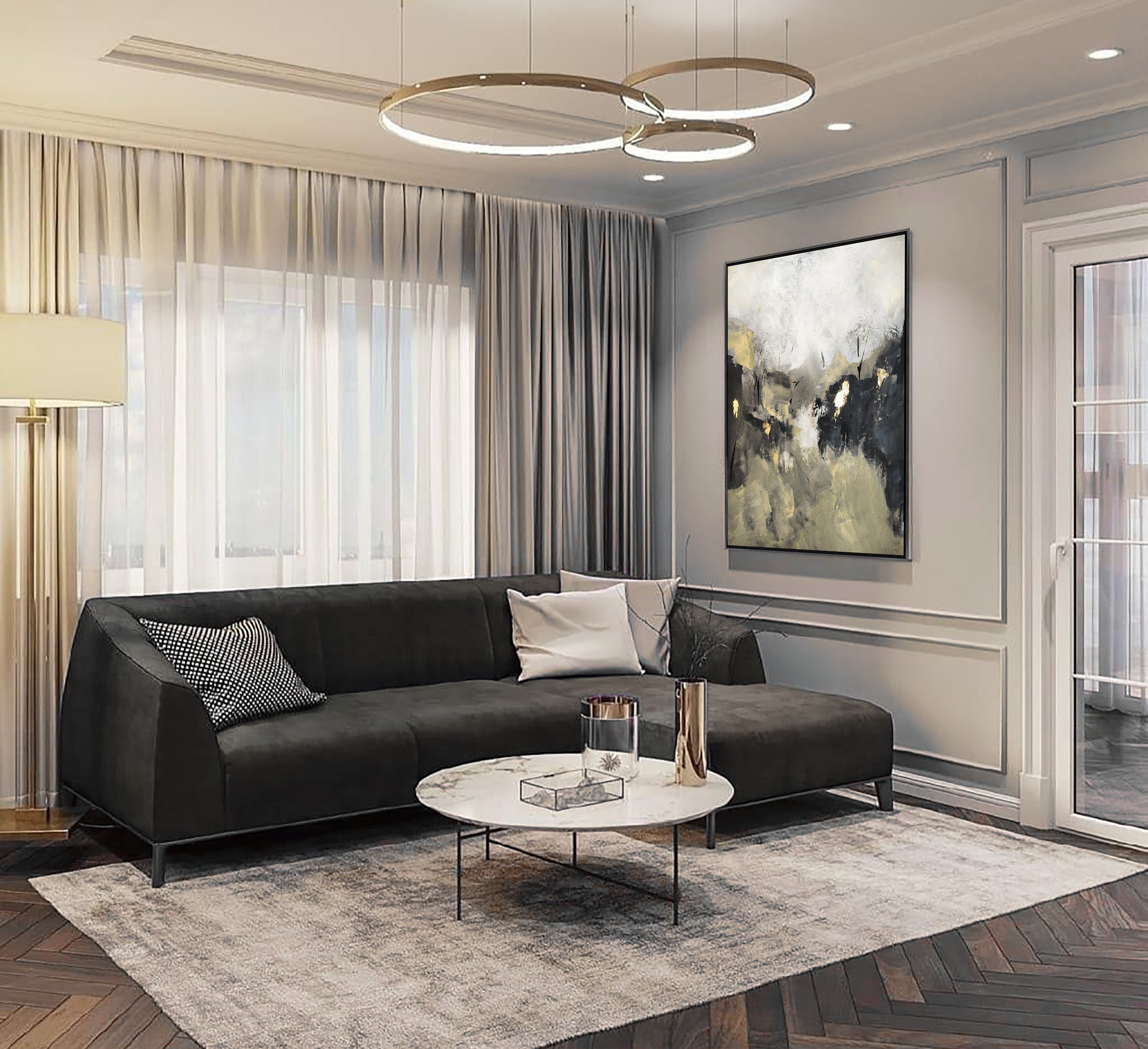 Magnolia - Texturált akril festmény (100x80cm) - MINIMAL COLLECTION