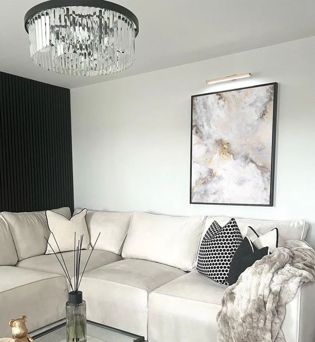 Golden Lily - Texturált, modern, absztrakt akril festmény (100x80cm) - MARBLE COLLECTION