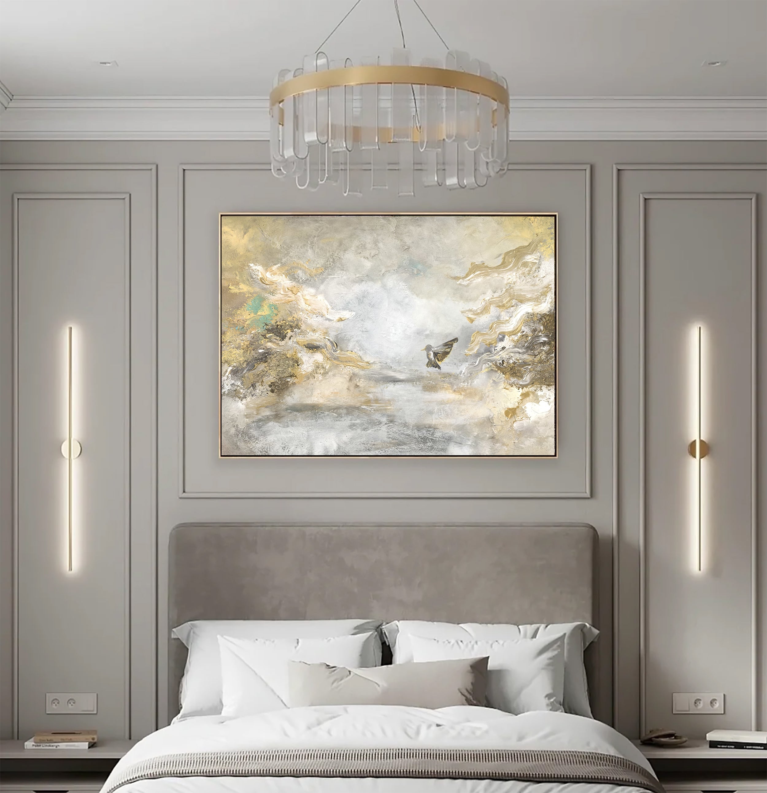 Sunlit Peace - Texturált, modern, absztrakt akril festmény (100x80cm) FOGLALVA