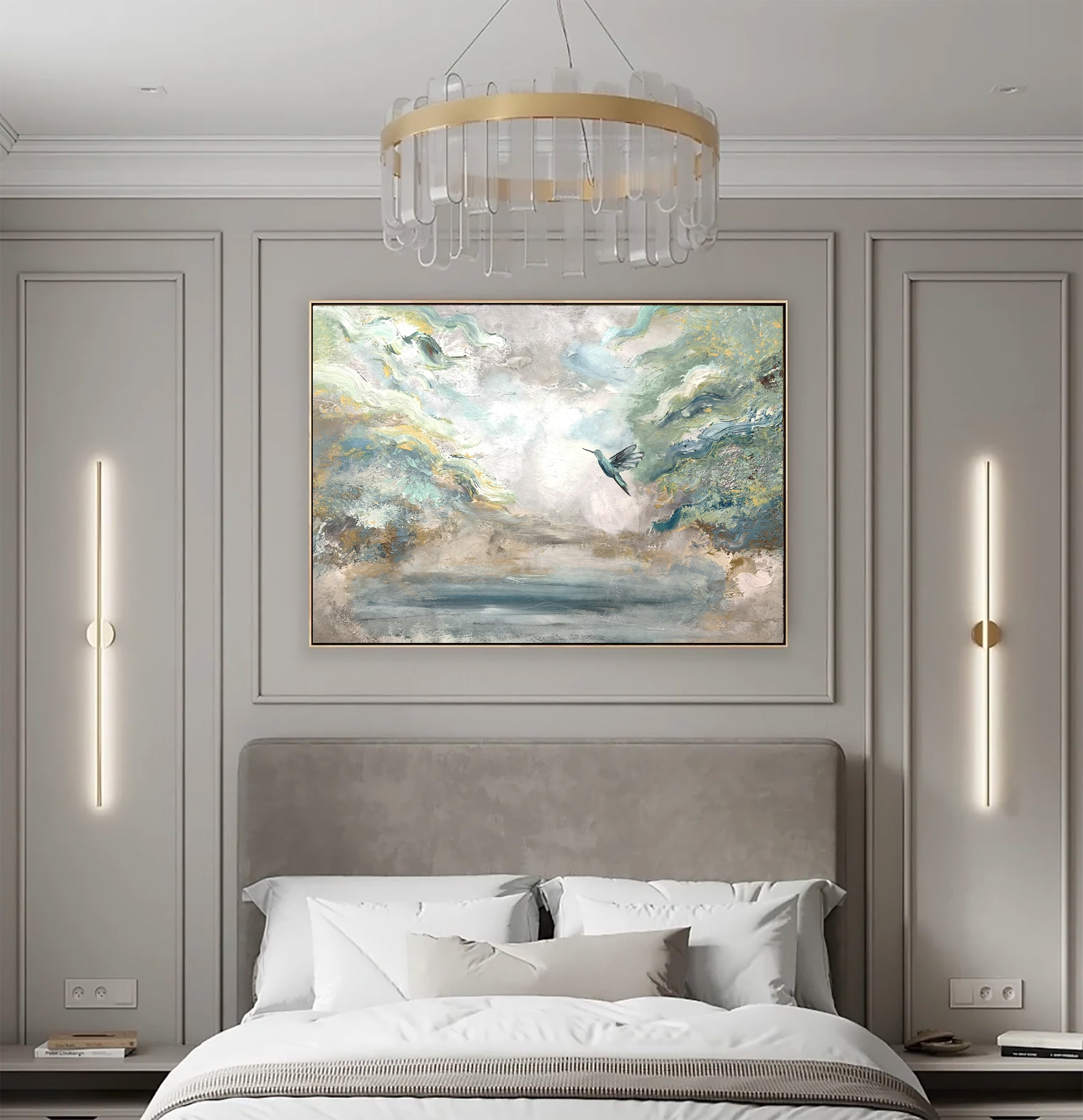 Morning Mist - Texturált, modern, absztrakt akril festmény (100x80cm)