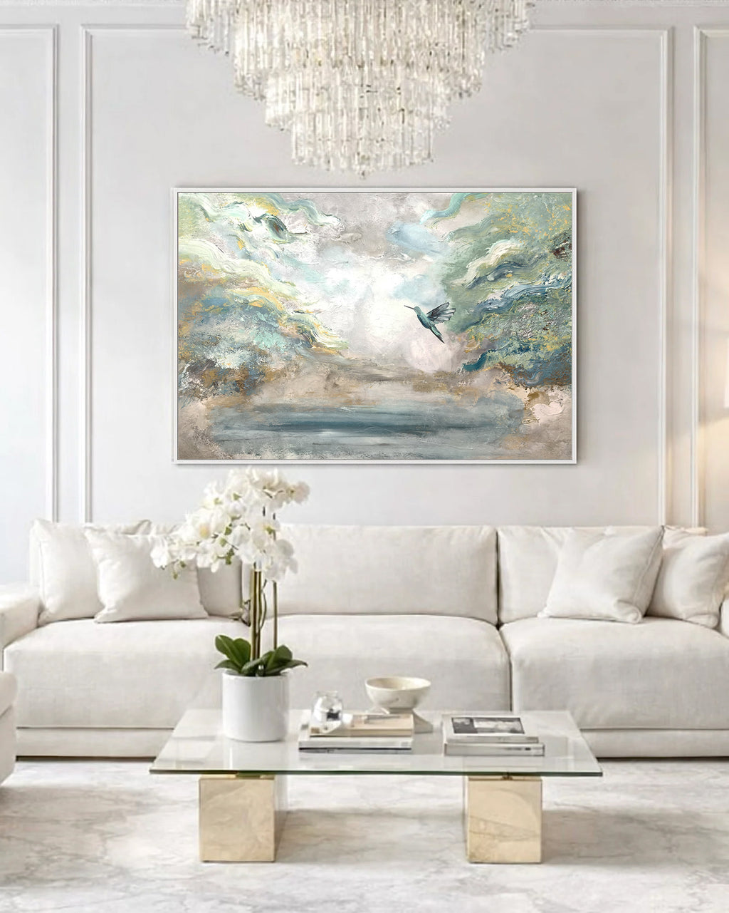 Morning Mist - Texturált, modern, absztrakt akril festmény (100x80cm)