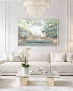 Morning Mist - Texturált, modern, absztrakt akril festmény (100x80cm)