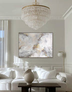 Golden Lily - Texturált, modern, absztrakt akril festmény (100x80cm) - MARBLE COLLECTION -