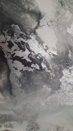 Silver Amaryllis - Texturált akril festmény sok ezüst részlettel (130x80cm) - MARBLE COLLECTION