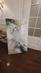 Silver Calla - Texturált akril festmény - MARBLE COLLECTION