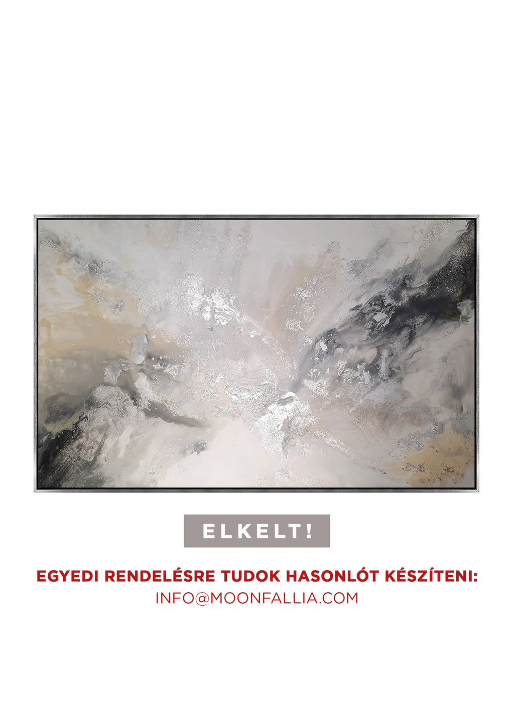 Silver Calla - Texturált akril festmény - MARBLE COLLECTION